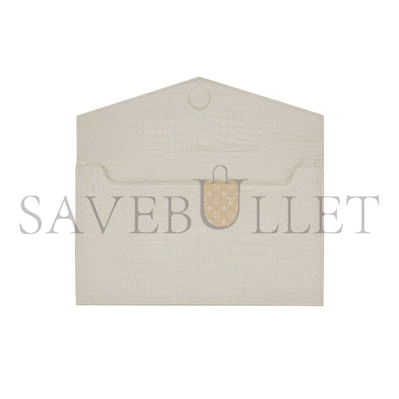 YSL UPTOWN POUCH IN CROCODILE-EMBOSSED 565739 (27*16*2cm)